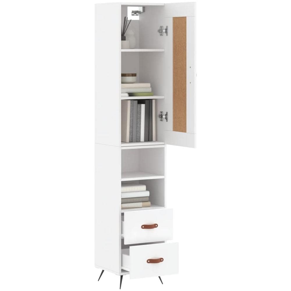 Credenza Bianca 34,5x34x180 Cm In Legno Multistrato - Foto 3