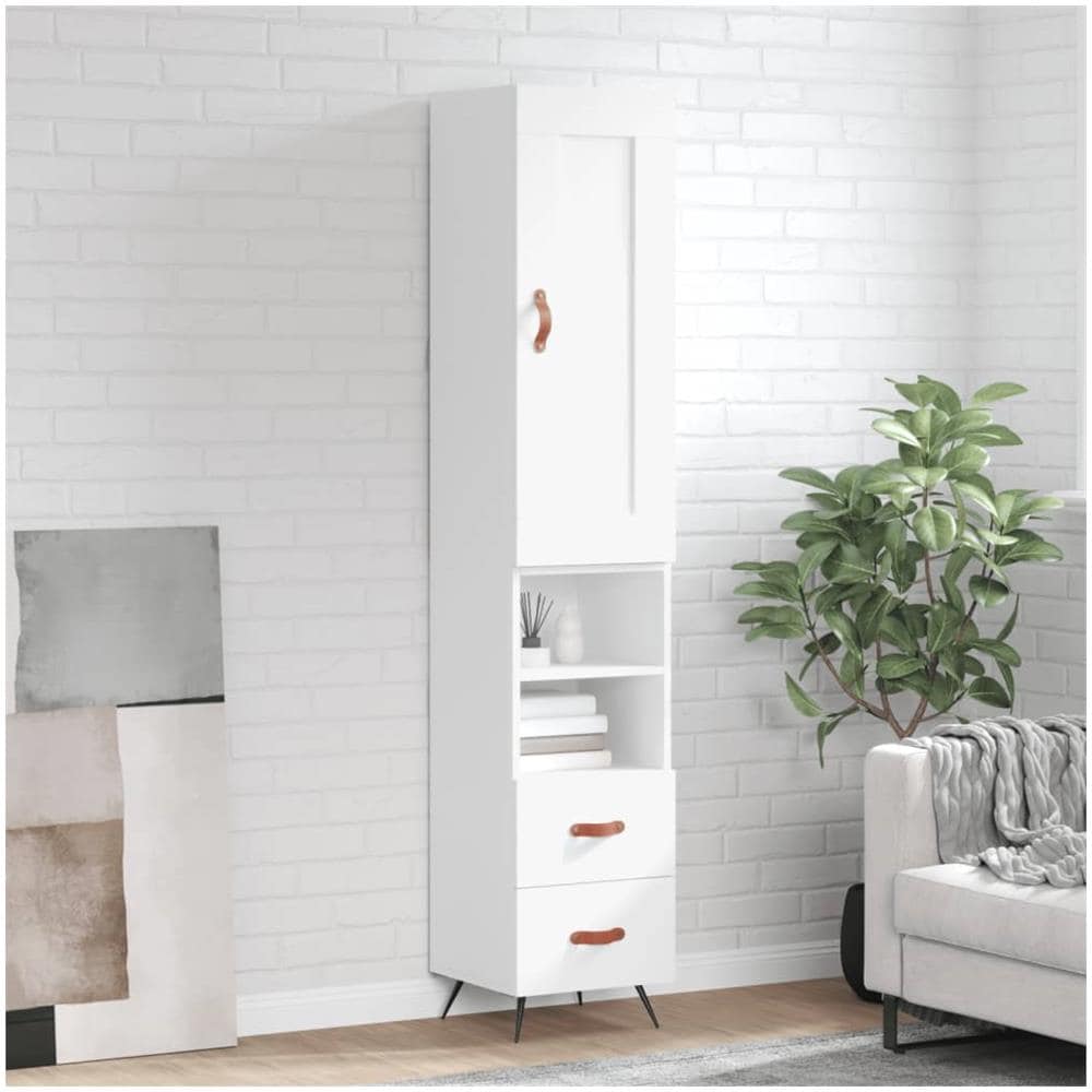Credenza Bianca 34,5x34x180 Cm In Legno Multistrato - Foto 1