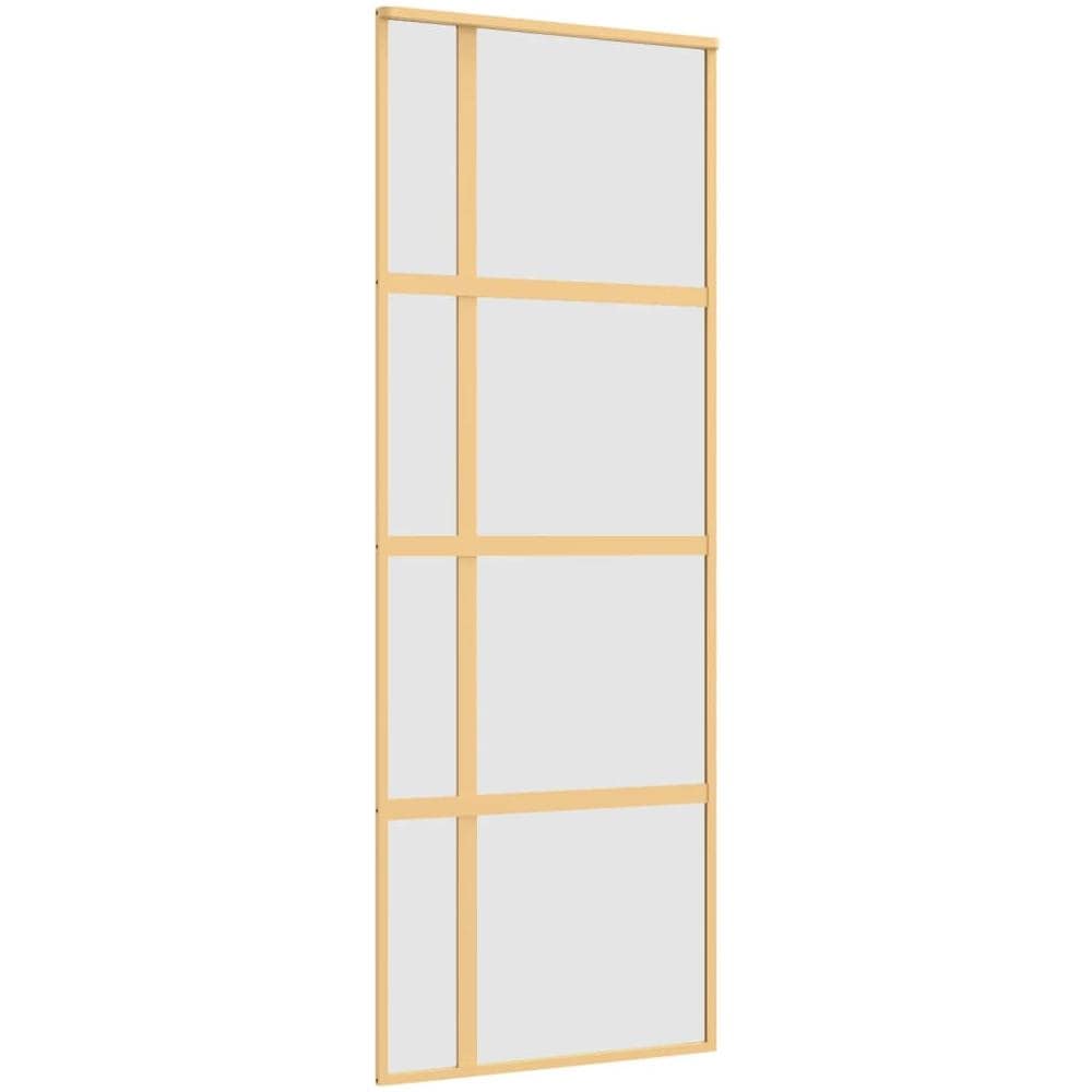 Porta Scorrevole Dorata 76x205 Vetro Smerigliato Esg Alluminio - Foto 2