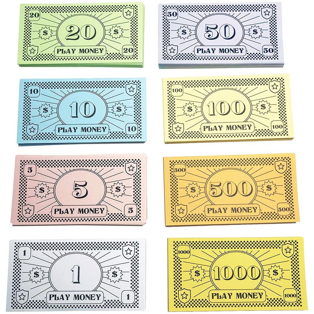 Opoly Play Money - 520 Soldi Finti Per Giochi Da Tavolo - 65 Per Ogni Banconota In 8 Denominazioni - $ 1, 5, 10, 20, 50, 100, 500, $ 1000 - Foto 1