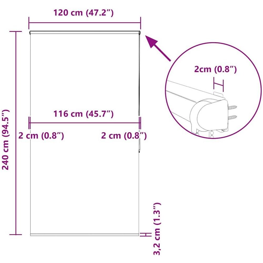 Tenda a Rullo Doccia con Cassonetto 120x240cm Larghezza Tessuto - Foto 10