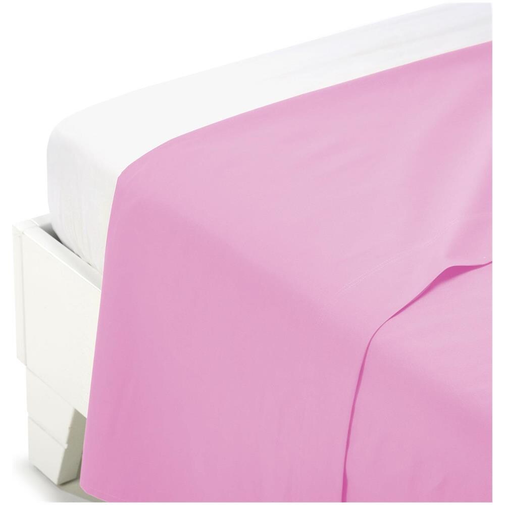 Lenzuolo Superiore In Cotone Colore Rosa Misura Piazza E Mezza - Foto 1