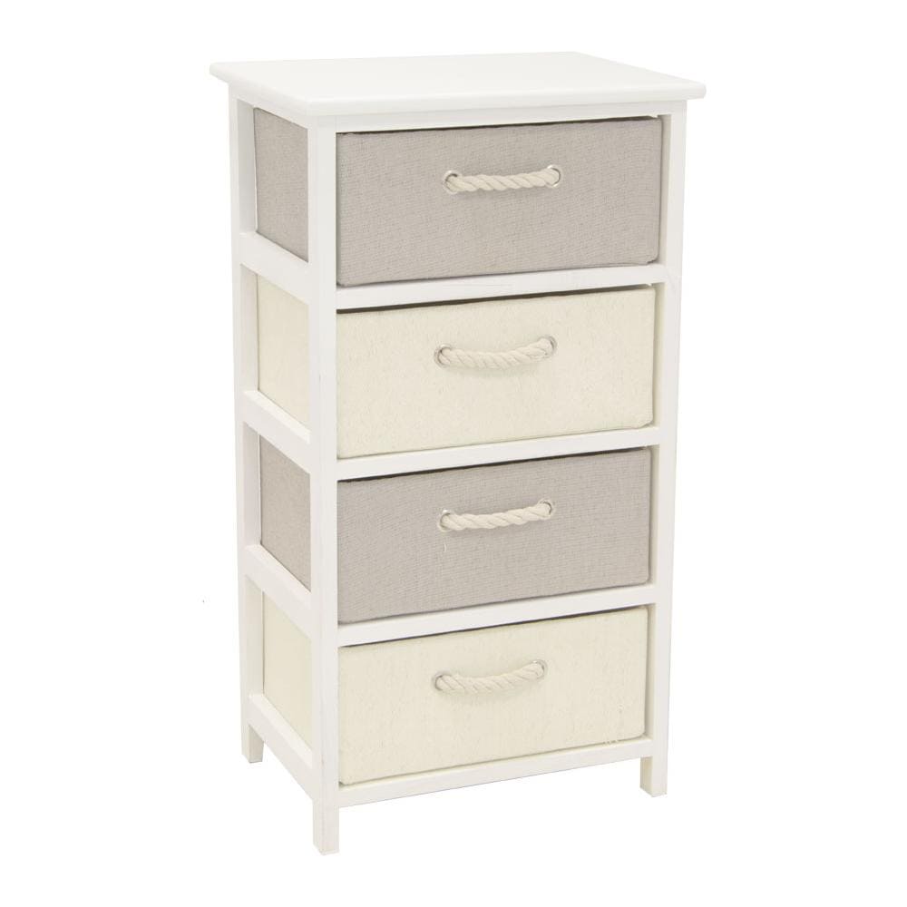 C656424 - Cassettiera in Legno e Rafia Sintetica 4 Cassetti - Foto 2