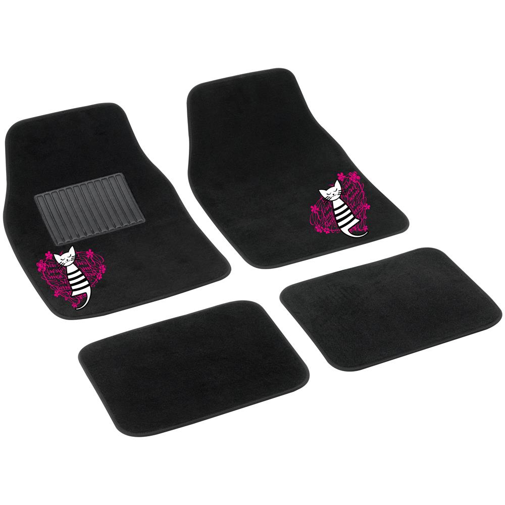 Set 4 Tappeti In Moquette ""my Sweet Kitty"" - Rosa - Foto 1