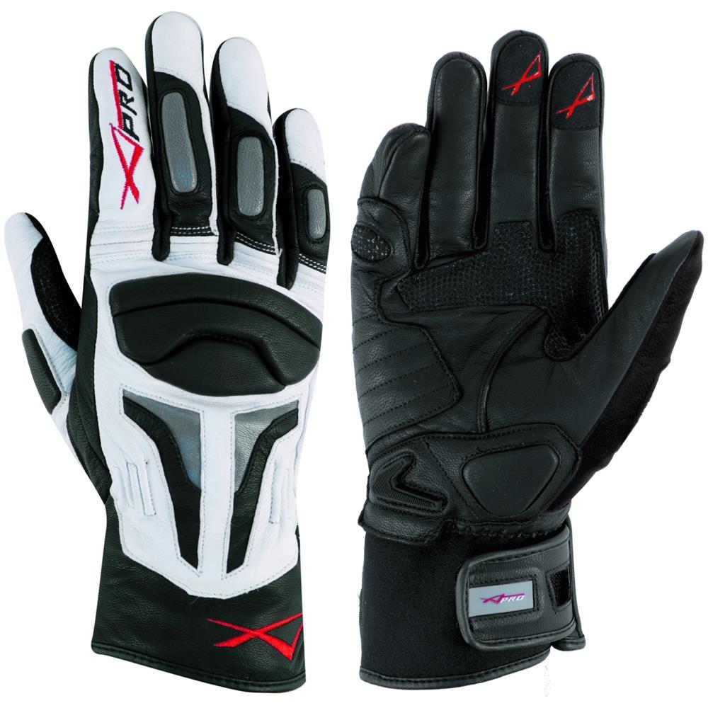Guanto Sportivo Moto Touring Pelle Enduro Motard Motociclismo Bianco / argento Xs - Foto 1