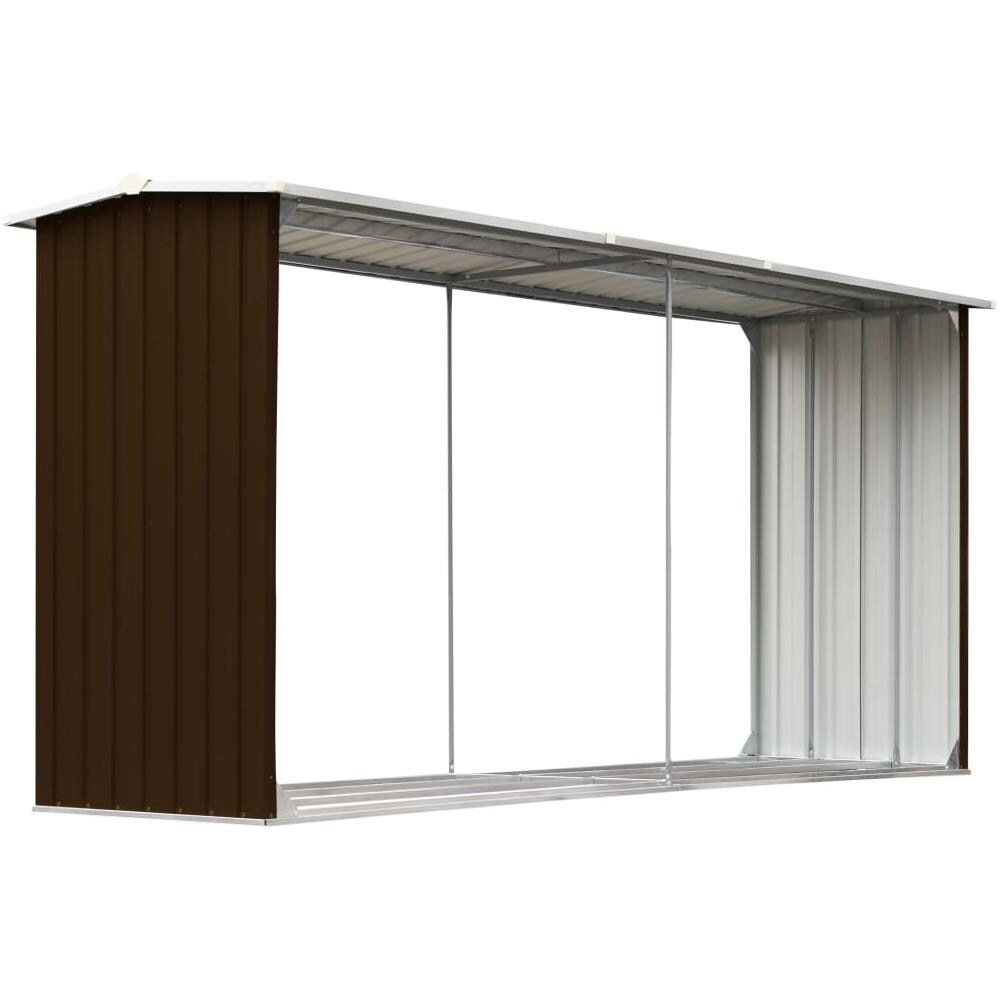 Capannone da Giardino in Acciaio Zincato 330x92x153cm Marrone - Foto 2