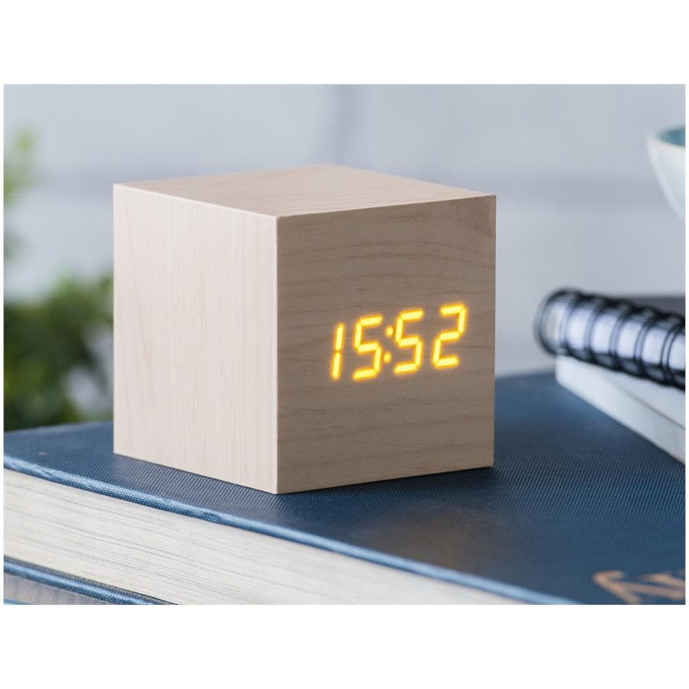 Cube Click Clock, Orologio, - Frassino Sbiancato Rosso - Foto 1