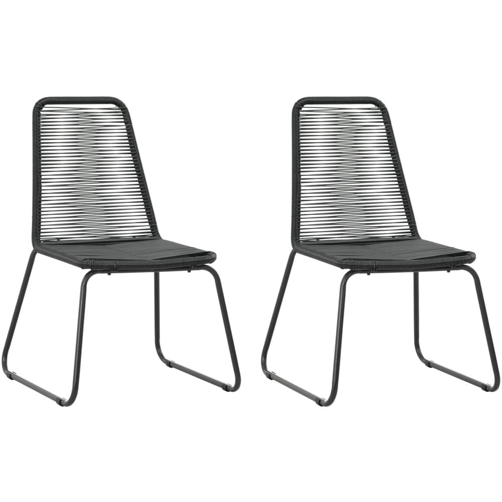 Set da Pranzo da Giardino 3 pz in Rattan PVC Nero - Foto 3