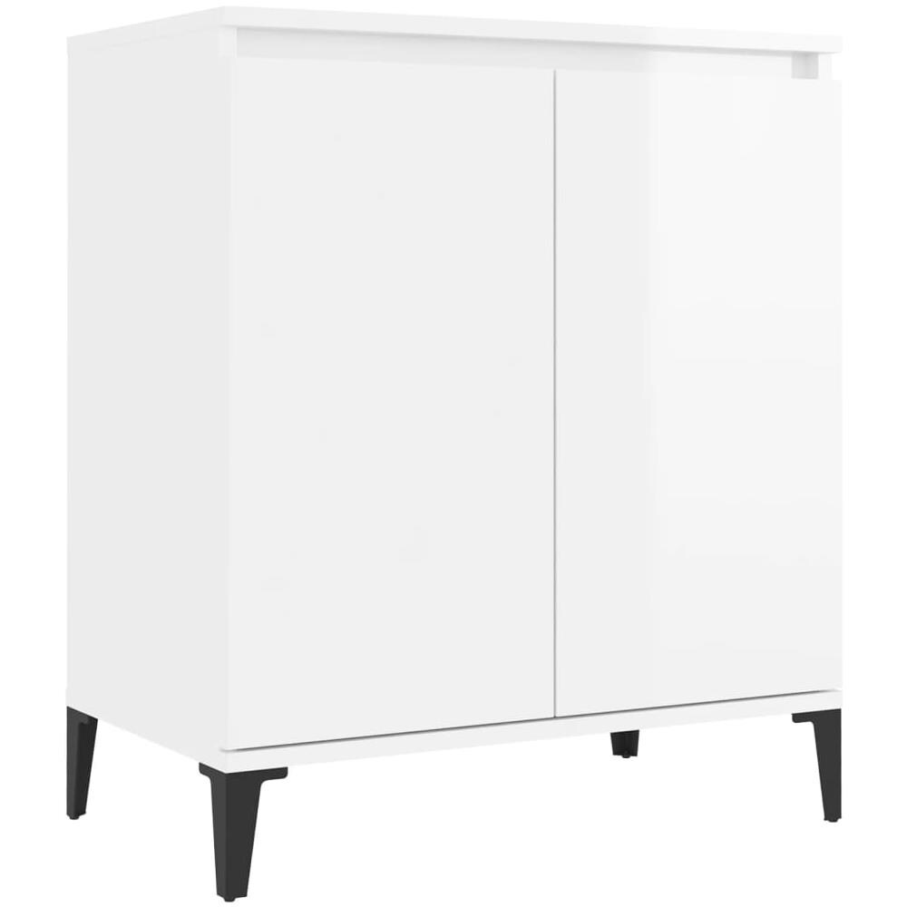 Credenza Bianco Lucido 60x35x70 cm in Legno Multistrato - Foto 2