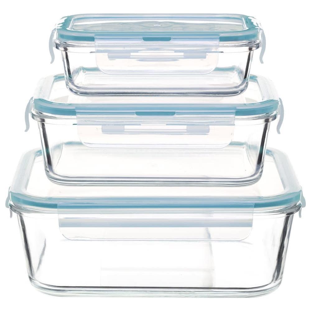 Set Di Contenitori Per Alimenti In Vetro, 530 Ml, 800 Ml, 1800 Ml, Trasparente - Foto 1
