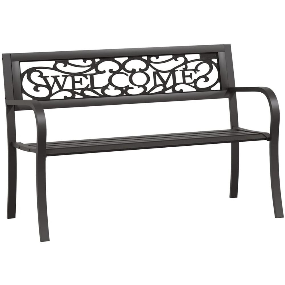 Panchina da Giardino 125 cm in Acciaio Nera - Foto 2