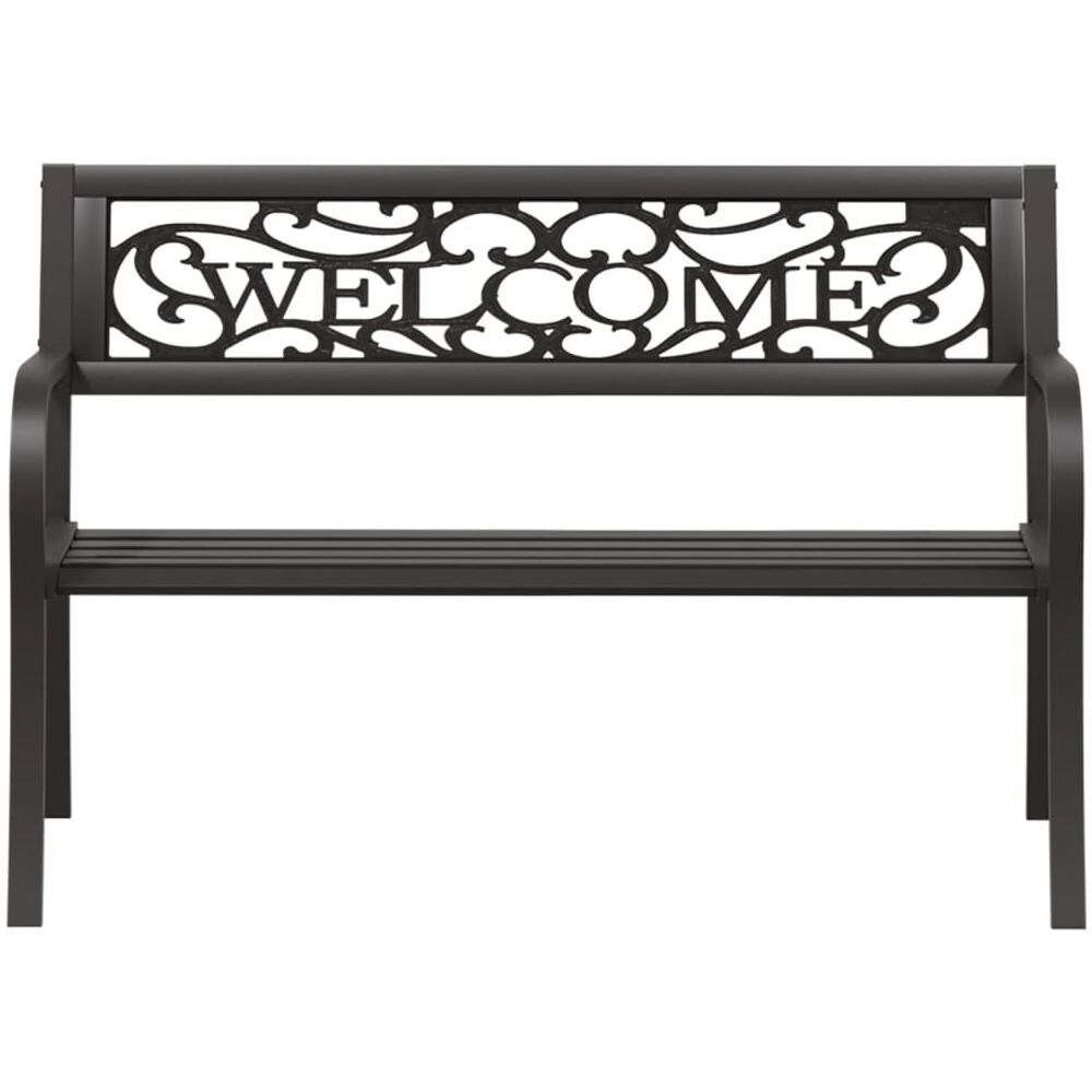 Panchina da Giardino 125 cm in Acciaio Nera - Foto 3