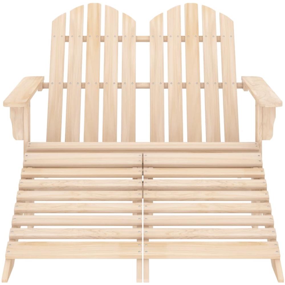 Sedia da Giardino a 2 Posti con Pouf in Legno di Abete - Foto 2
