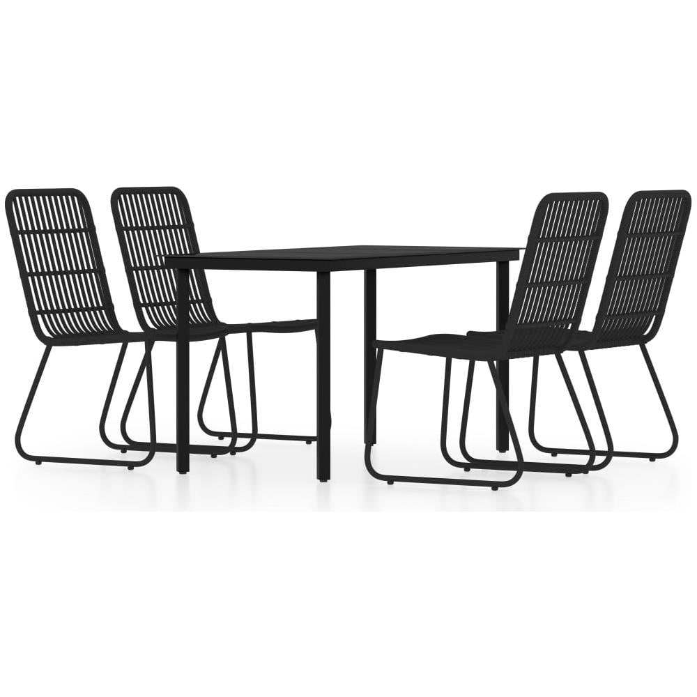 Set Mobili Da Pranzo Per Giardino 5 Pz Nero - Foto 1
