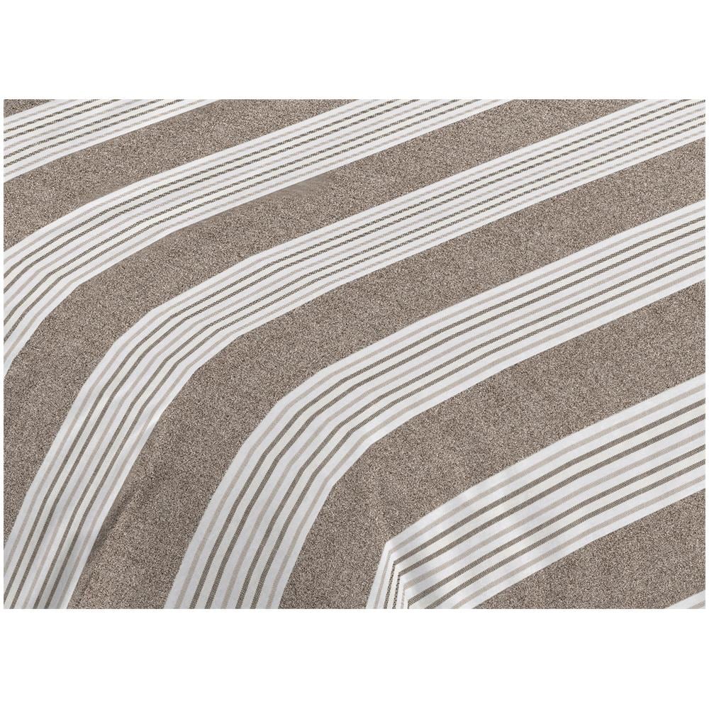 Completo Lenzuola Letto Camera In 100% Cotone Made Italy Vari Disegni Rp Piazza 1-2 Righine Beige - Foto 2