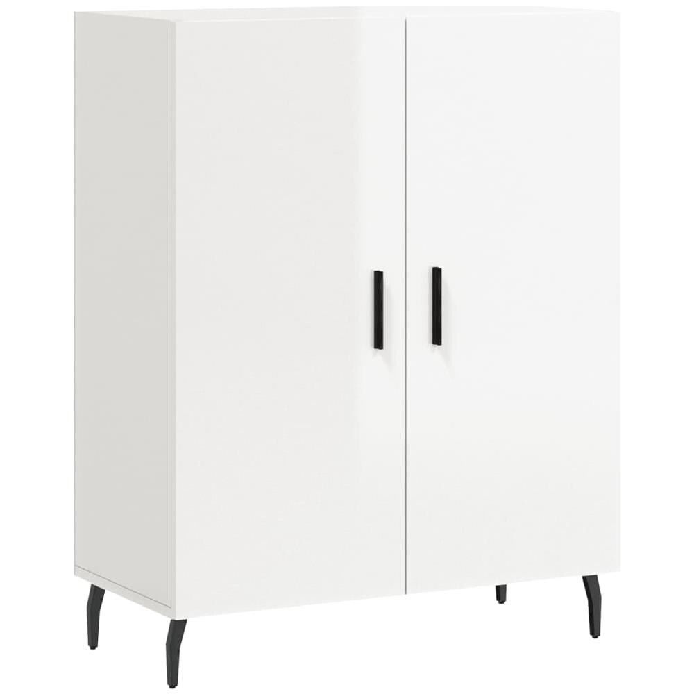 Credenza 69,5x34x90 Cm In Legno Multistrato Bianco Lucido - Foto 2