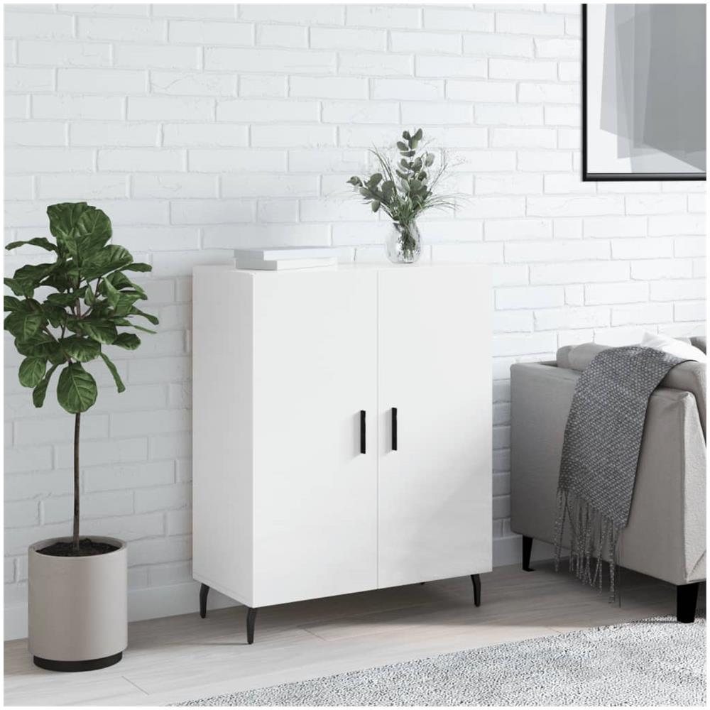Credenza 69,5x34x90 Cm In Legno Multistrato Bianco Lucido - Foto 1