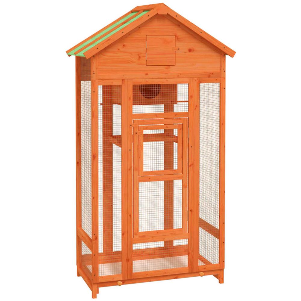 Casetta Per Uccelli Marrone 91,5x53x170 Cm Legno Massello Pino - Foto 2