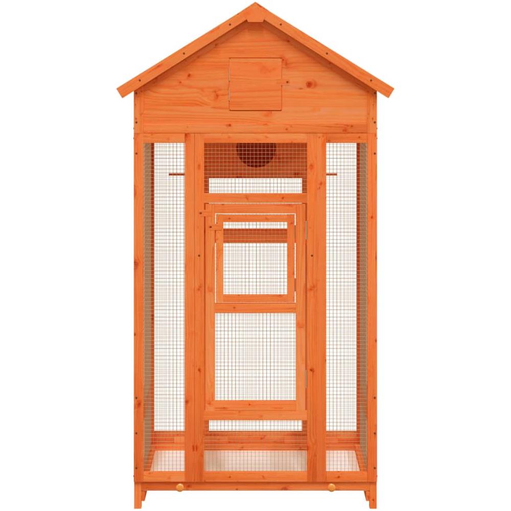 Casetta Per Uccelli Marrone 91,5x53x170 Cm Legno Massello Pino - Foto 3