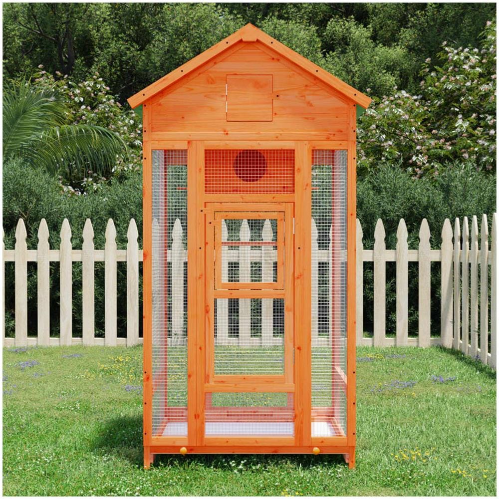 Casetta Per Uccelli Marrone 91,5x53x170 Cm Legno Massello Pino - Foto 1