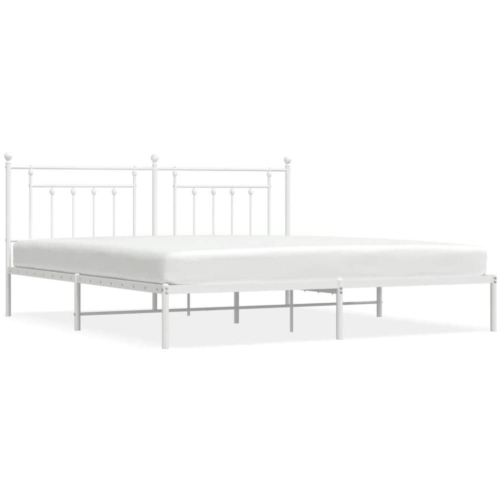 Giroletto Con Testiera Metallo Bianco 193x203 Cm - Foto 2
