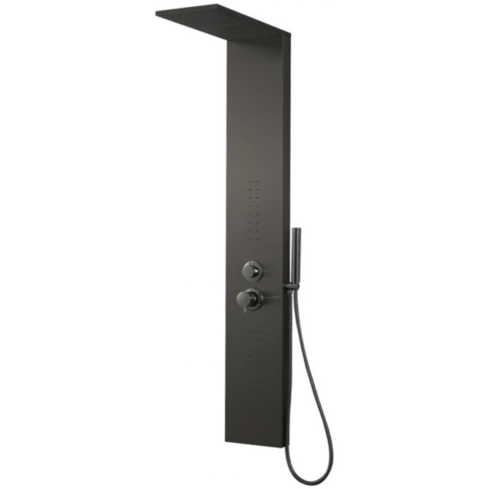 Colonna Doccia Attrezzata Easy In Acciaio Black Con Cascata H150xl23xp53 - Foto 1