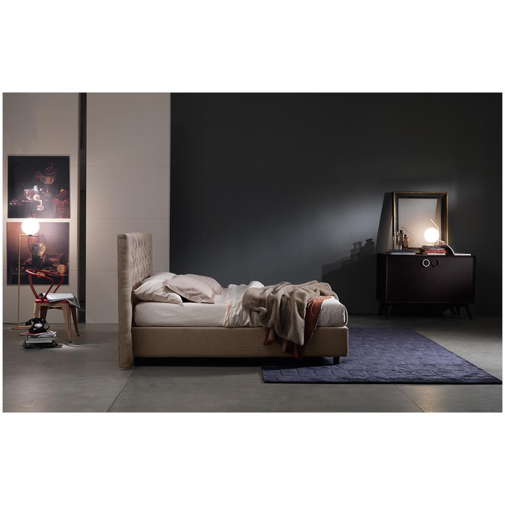 Letto Matrimoniale, Modello Berlin Dal Gusto Classico E Stile Moderno,, Rete Da 160x200 Cm Con Doghe In Legno, Box Contenitore, Tessuto Giroletto Sfoderabile, - Foto 2