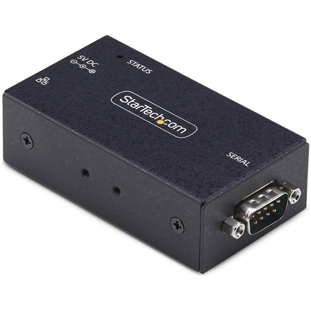 Adattatore da seriale a Ethernet a 1 porta, server di dispositivi seriali IP per dispositivi RS232 remoti, montaggio a parete /su guida DIN, convertitore seriale da RJ45 LAN a DB9, TAA - Foto 1