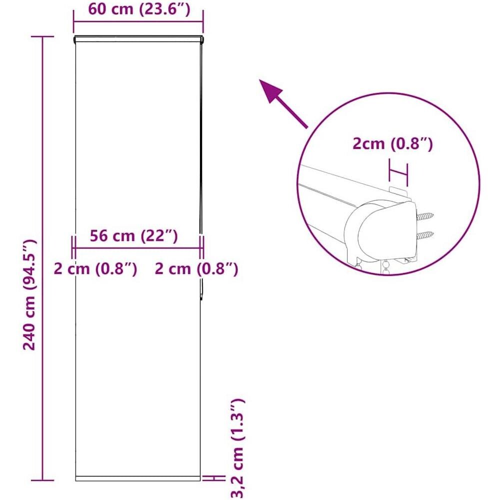 Tenda a Rullo per Doccia Cassonetto 60x240 cm Larghezza Tessuto - Foto 10
