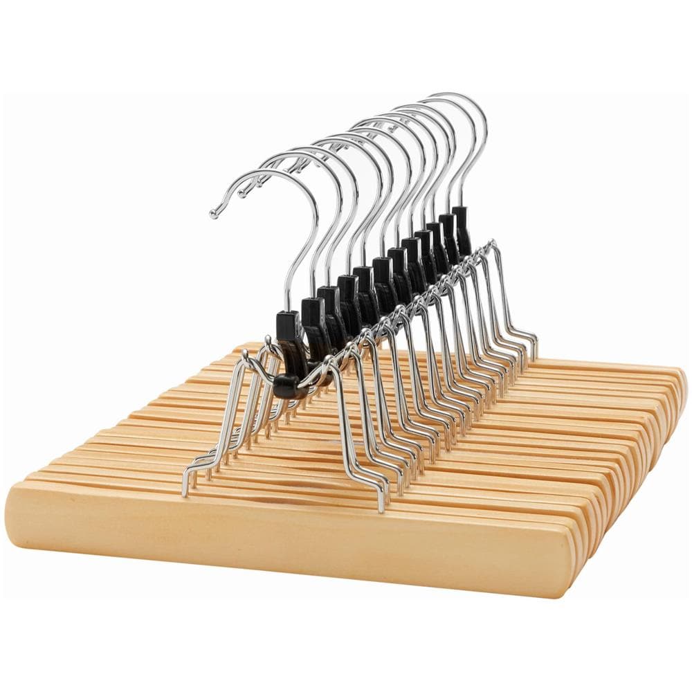 Grucce per pantaloni in legno VALORA con inserto antiscivolo x12 - CRW007-12 - Foto 1