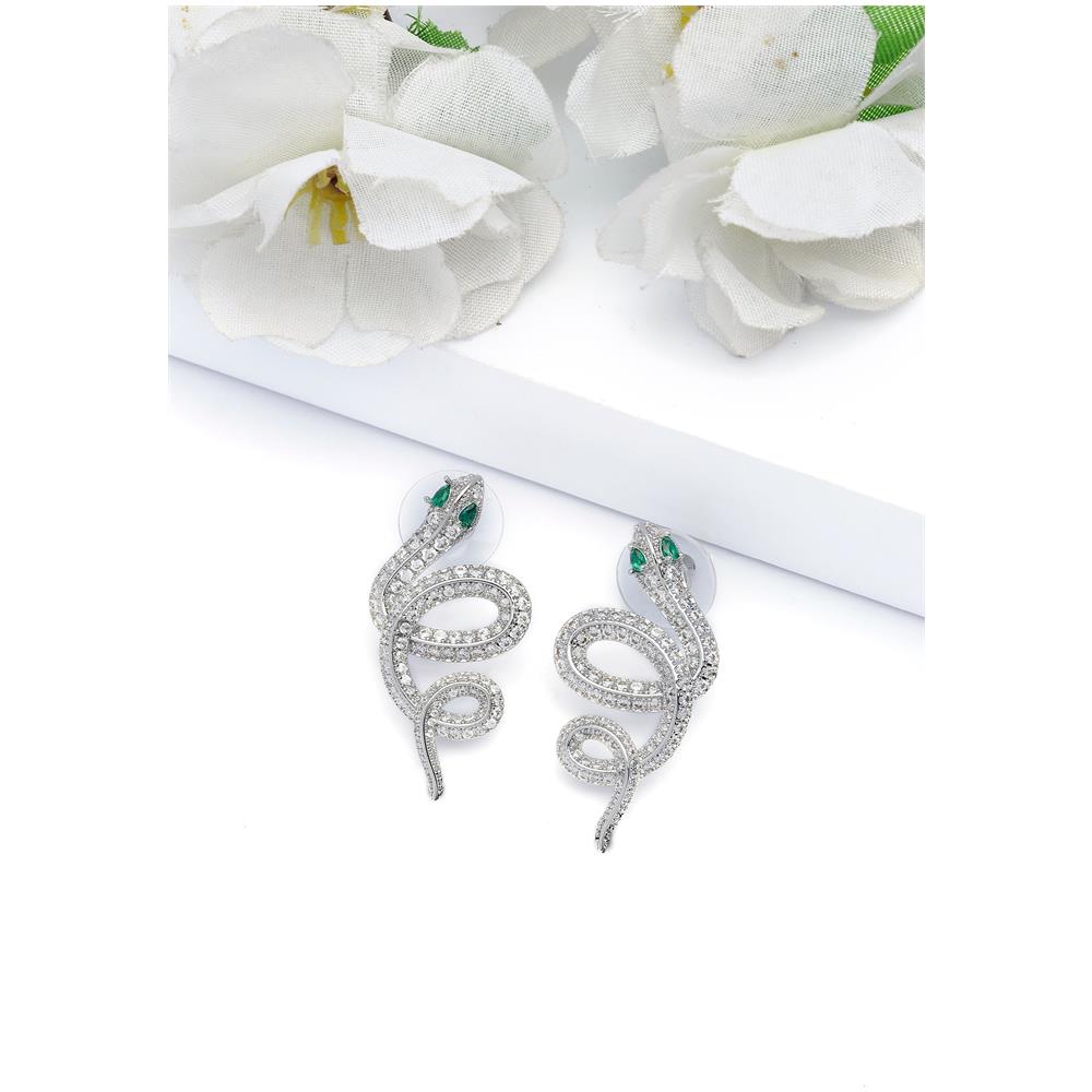 Orecchini Serpente Color Argento - Foto 1