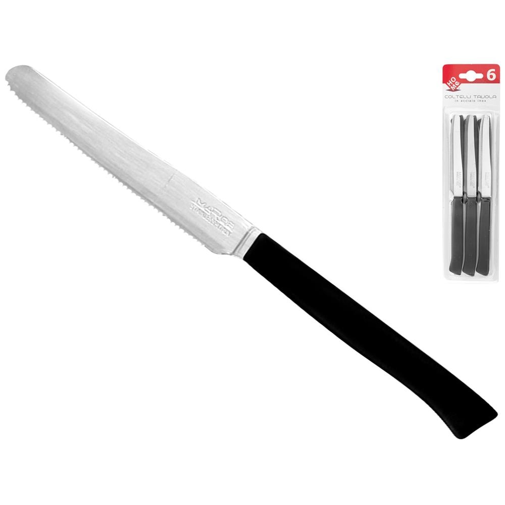 Confezione 6 Coltelli da Bistecca con Manico Nero - Foto 1