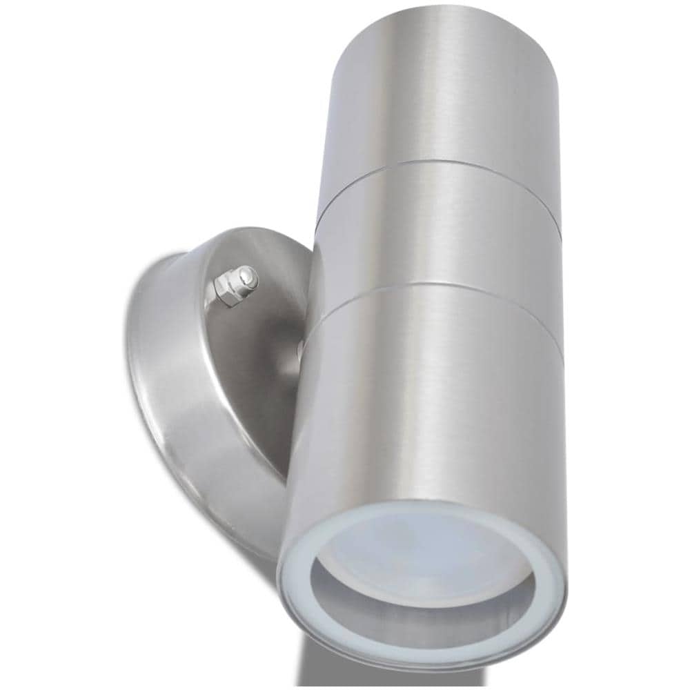 Applique Led Parete Esterno 2pz. Acciaio Inox Proiezione In Alto / in Basso - Foto 8