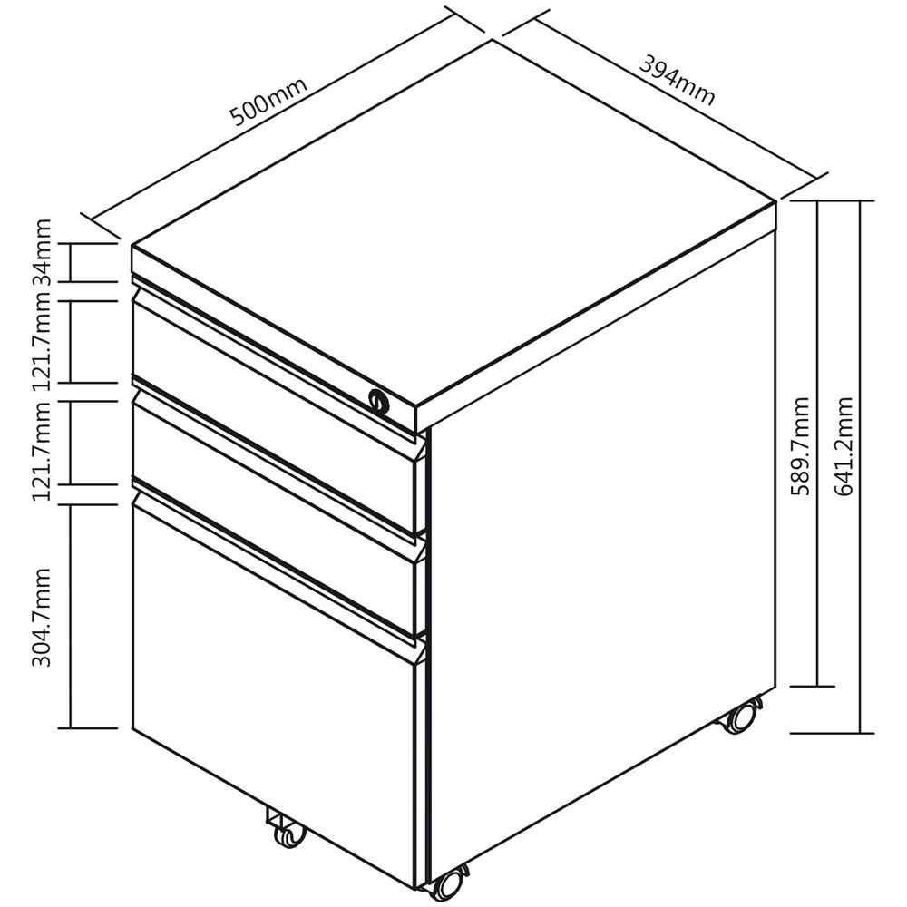 Armadio Metallico Sottopiano Con Serratura Nera Mc-850 Su Ruote - Foto 2
