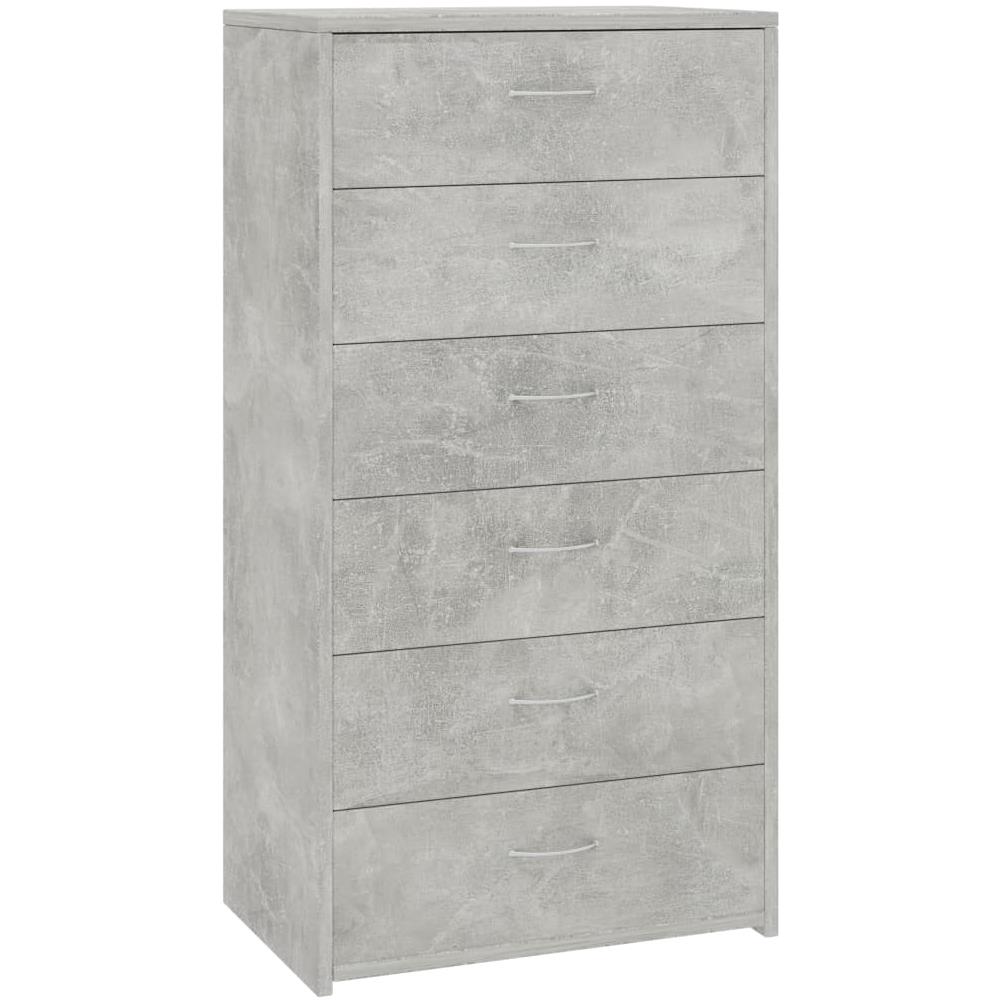 Credenza 6 Cassetti Grigio Cemento 50x34x96cm Legno Multistrato - Foto 1