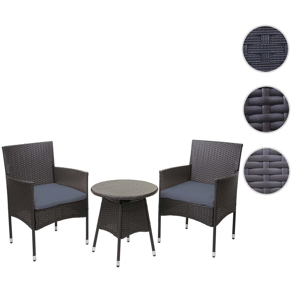 Mendler - Portacassonetto Spazzatura Hwc-e25 Polyrattan 120l Grigio