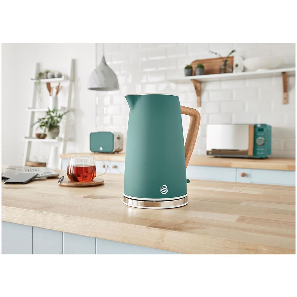 Stp2091 Set Da Colazione Bollitore Senza Fili 1,7l Tostapane Pane 4 Verde Nordic - Foto 7