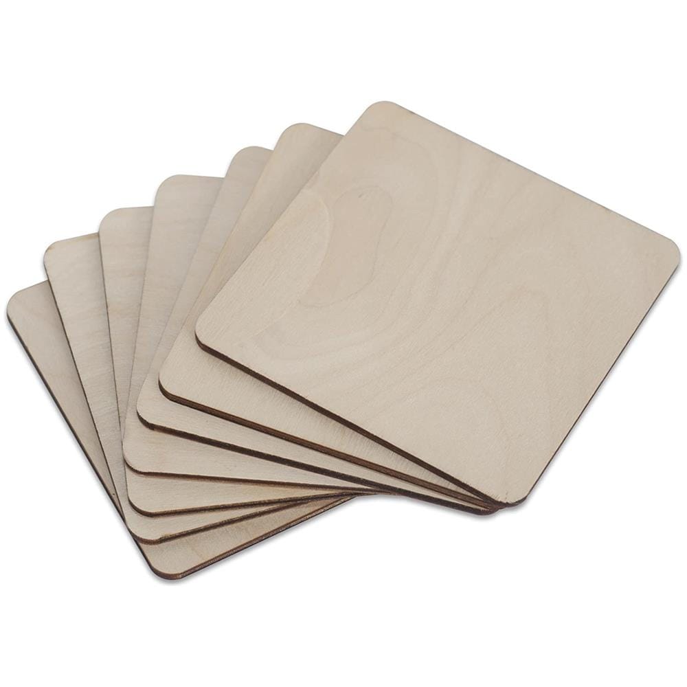 10 X Sottobicchieri Quadrati In Legno | 10 X 10 Cm | Forme Etichette Baltico Compensato Fogli | Perfetto Per Vernice Decorazione E Decoupage - Foto 1