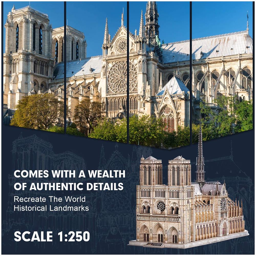 Mc260h Puzzle 3d Notre Dame De Paris Grande Architettura - Foto 2