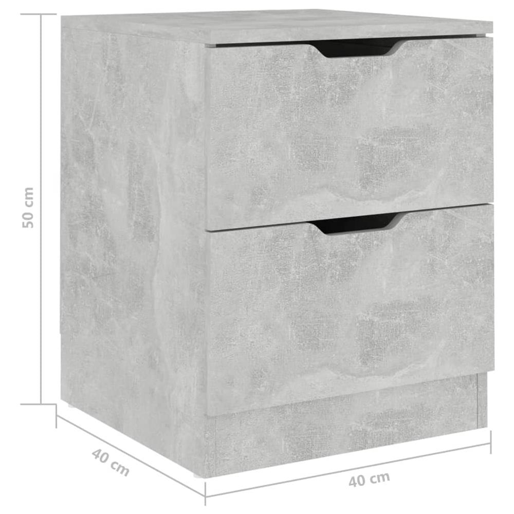 Comodino Grigio Cemento 40x40x50 Cm In Truciolato - Foto 6