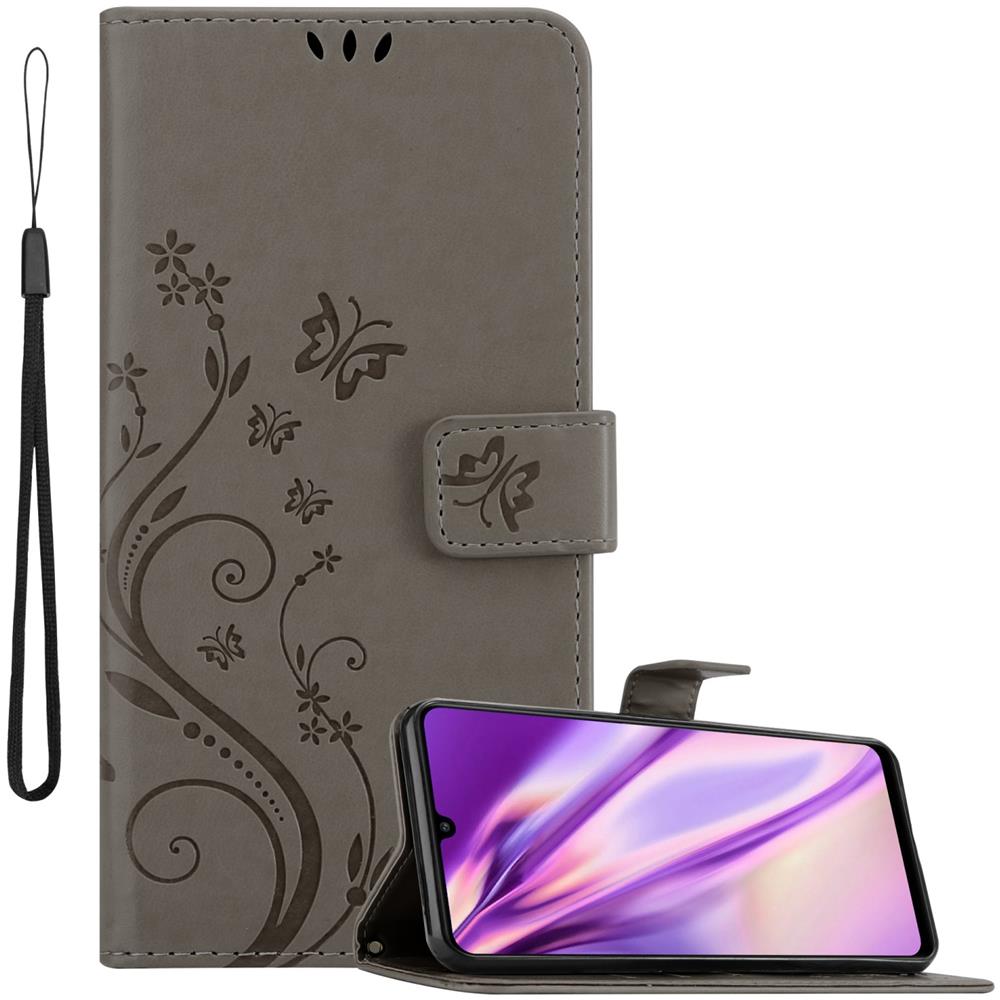Cadorabo Custodia Compatibile Con Samsung Galaxy A22 4g / M22 / M32 4g In Grigio Fiore - Coperchio Protettivo In Design Floreale Con Chiusura Magnetica, Funzione Stand E Slot Per Carte - Foto 1