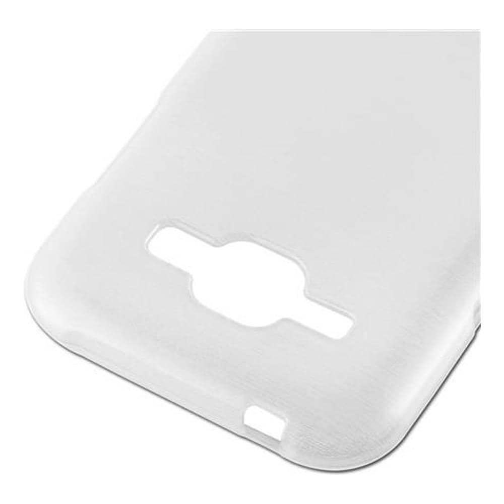 Custodia Compatibile Con Samsung Galaxy J1 2015 In Argento - Coperchio Protettivo In Silicone Tpu Flessibile Con Design Spazzolato - Foto 5