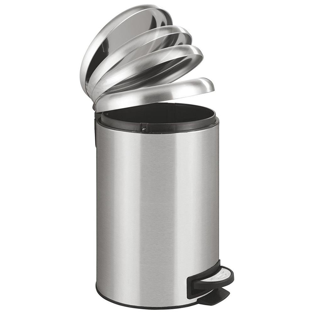Leman - Cestino Della Spazzatura In Acciaio Inox, Facile Da Chiudere, 12 L - Foto 2