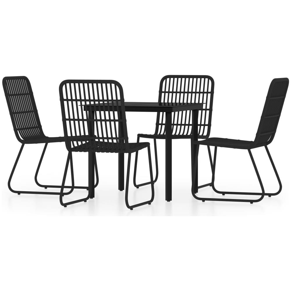 Set Mobili Da Pranzo Per Giardino 5 Pz Nero - Foto 1