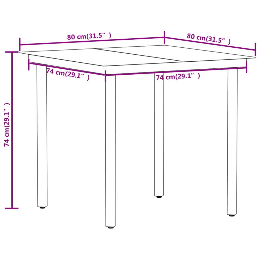 Set Mobili Da Pranzo Per Giardino 5 Pz Nero - Foto 7