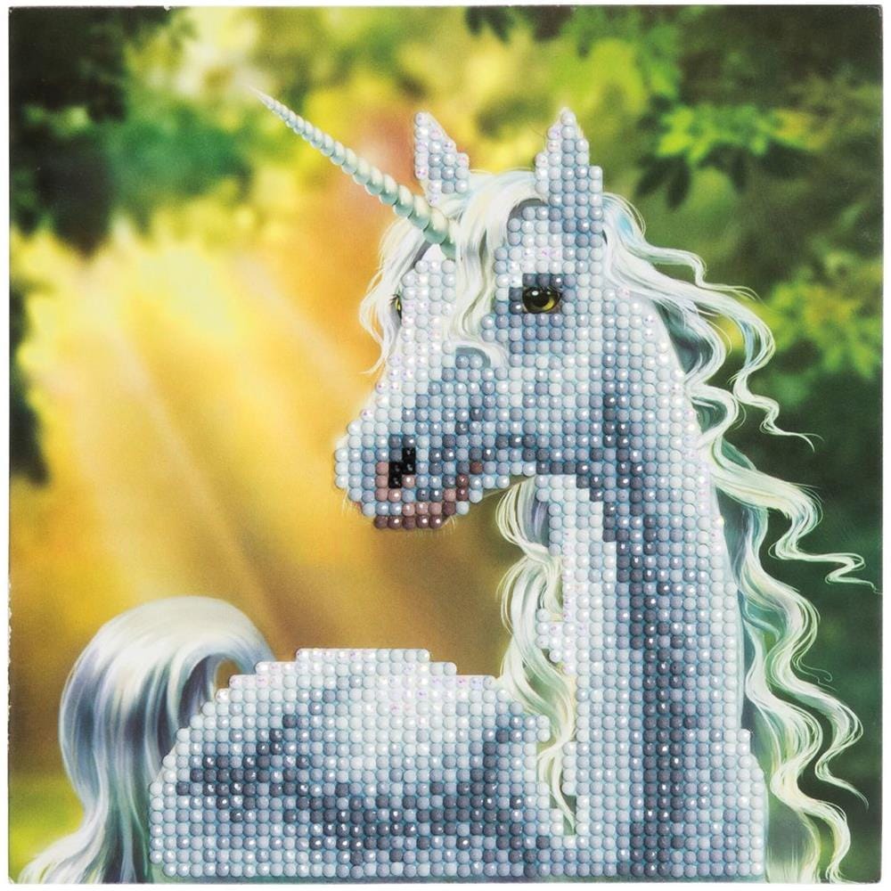 Biglietto Di Auguri Fai Da Te Con Diamanti - Unicorno - 7 X 7' (18 X 18 Cm) - Foto 1