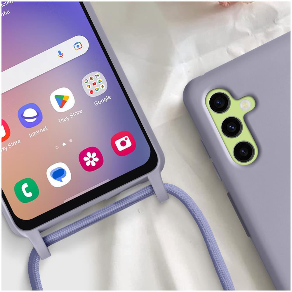 Cover Cordino Per Samsung Galaxy A54 5g Collana / Tracolla 80 Cm Lavanda - Foto 5