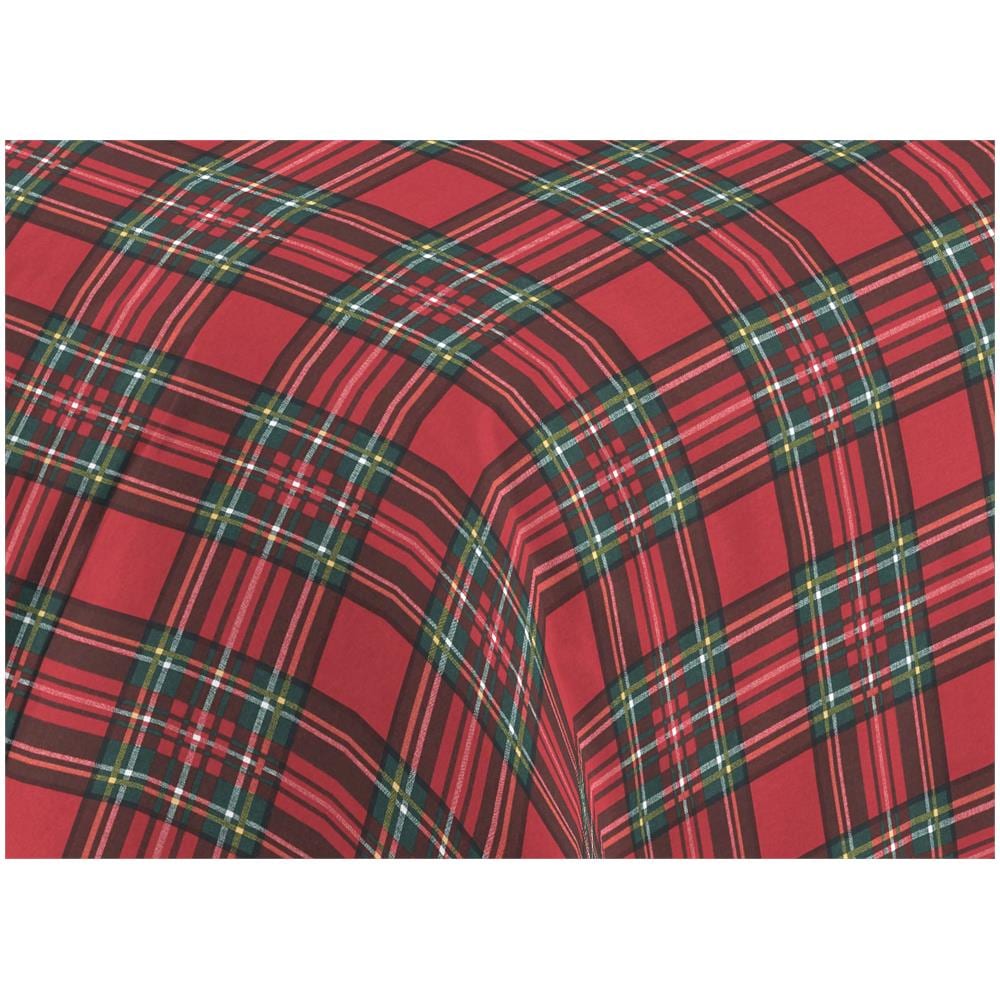 Completo Lenzuola Letto Camera In 100% Cotone Made Italy Vari Disegni Rp Piazza 1-2 Kilt Rosso - Foto 2