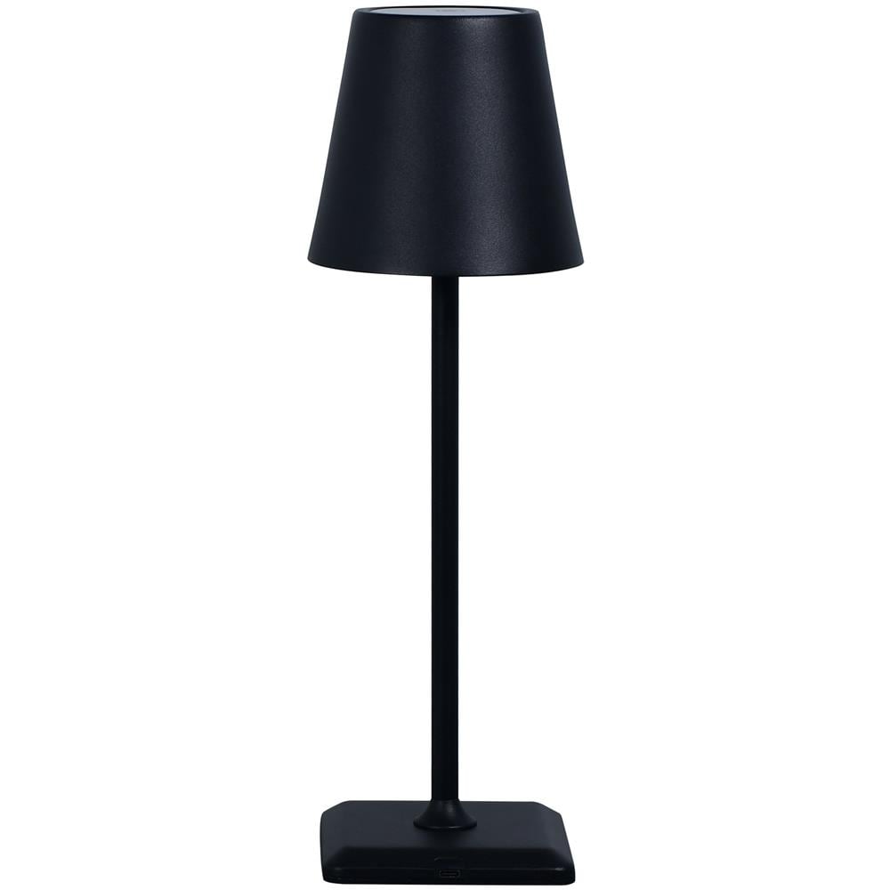 Lampada Da Tavolo Led Senza Fili Ricarica Usb-c Dimmerabile In Metallo Nero - Foto 1