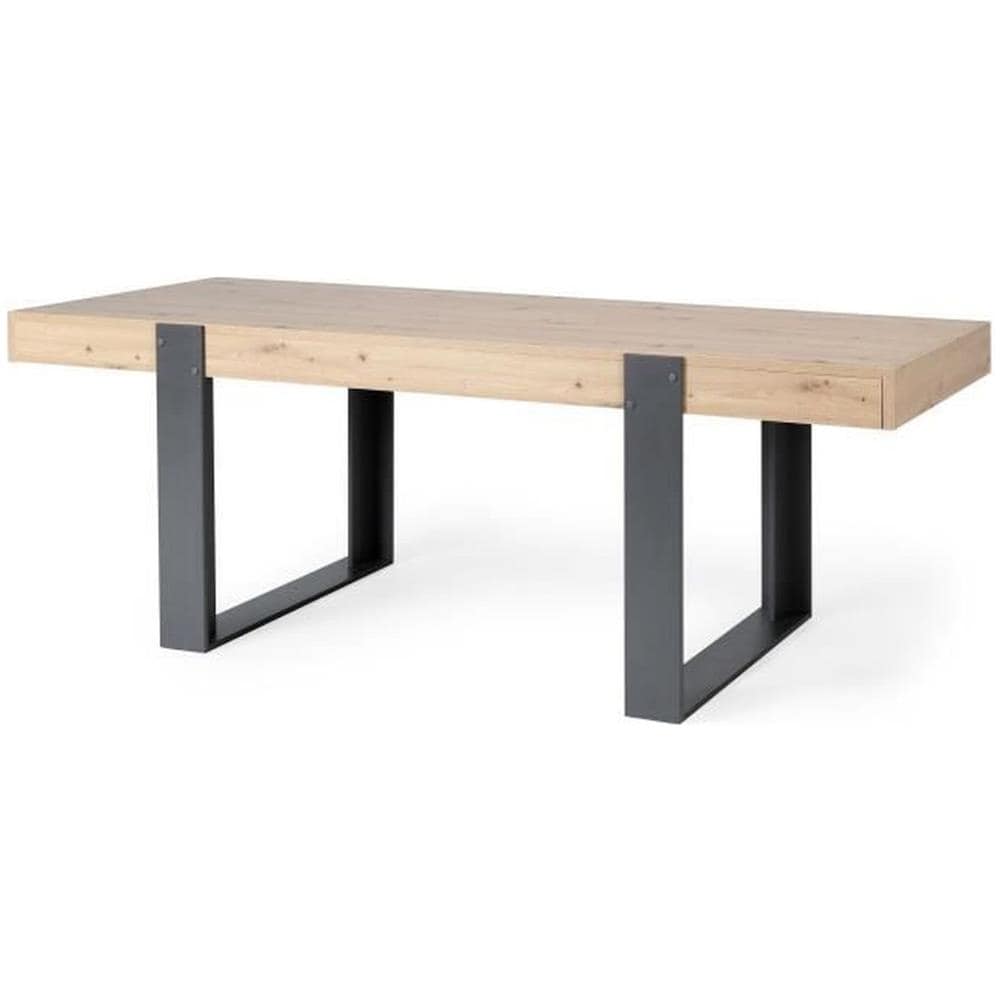 Tavolo Da Pranzo Rettangolare In Stile Industriale - Scheda Di Particelle - 224 X 93 X Altezza 79 Cm - Foto 1